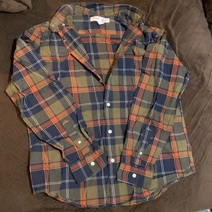 OLD NAVY MENS EUC Green Plaid Button Down Size L